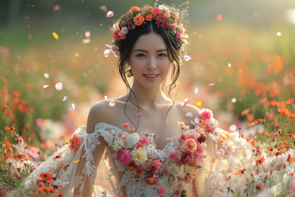 Découverte des plus belles robes de mariage fleuries à travers l’objectif