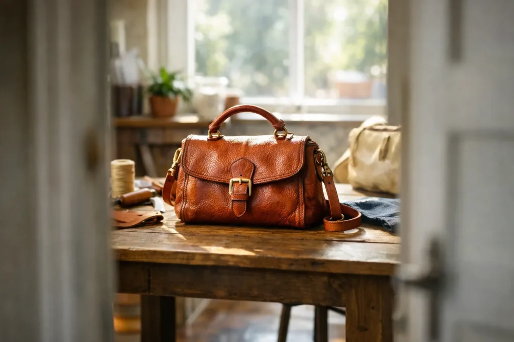 Un sac en cuir de chèvre ne vieillit pas comme un cuir de vachette